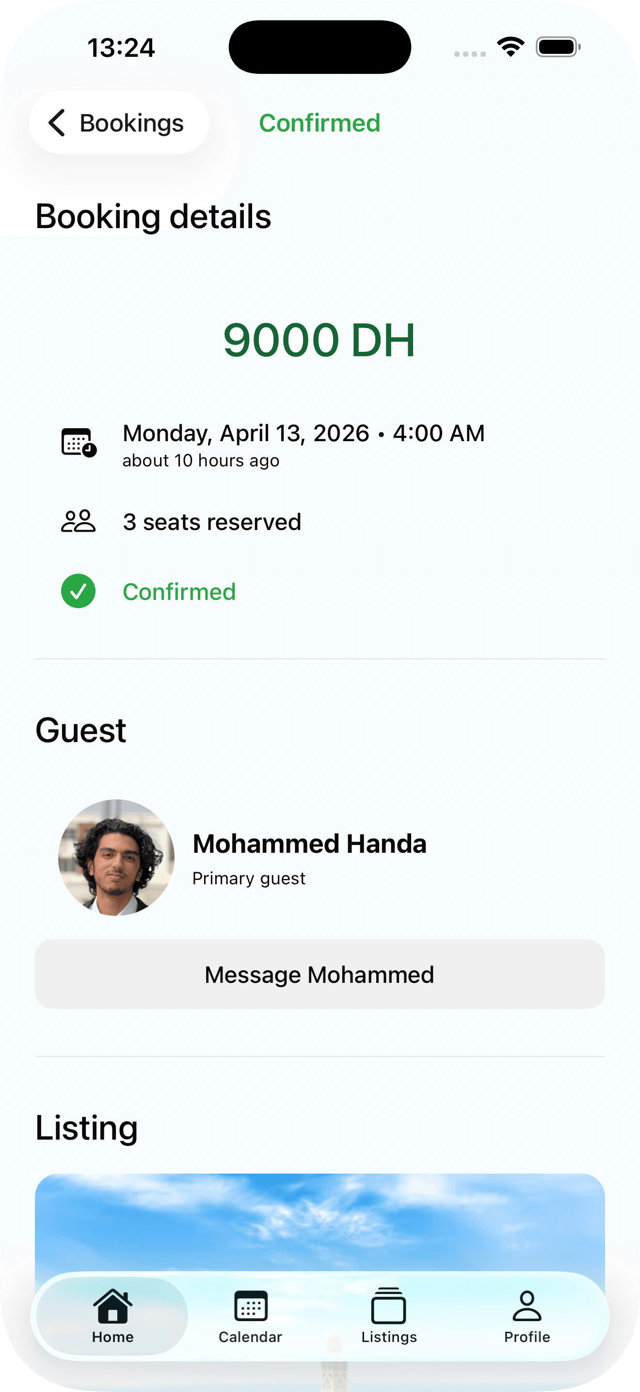 Otarro organizer booking details